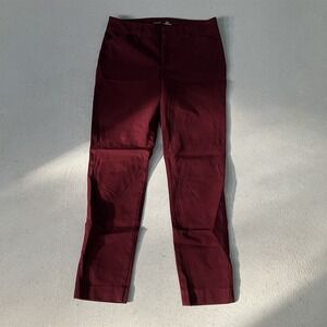 Old‎ Navy 4 Maroon Red Stretch Pixie High Rise Skinny Womens Pants